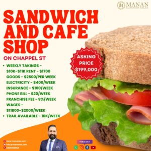 sandwich & coffee shop for sale
