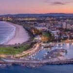 Sun setting over the city of Wollongong.