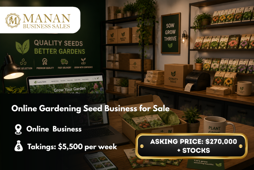 online gardening seed business for sale